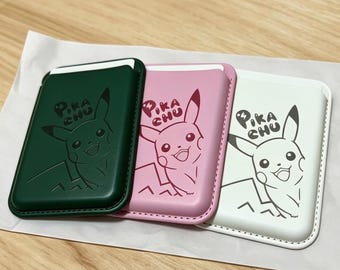Pikachu MagSafe Wallet – Magnetischer Kartenhalter aus Leder für iPhone, niedliche Pokémon-Handyhülle, schlankes MagSafe-Zubehör