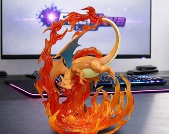 Glurak-Figur 21 cm – Glänzende & Klassische Version – Pokémon Feuer-Statue