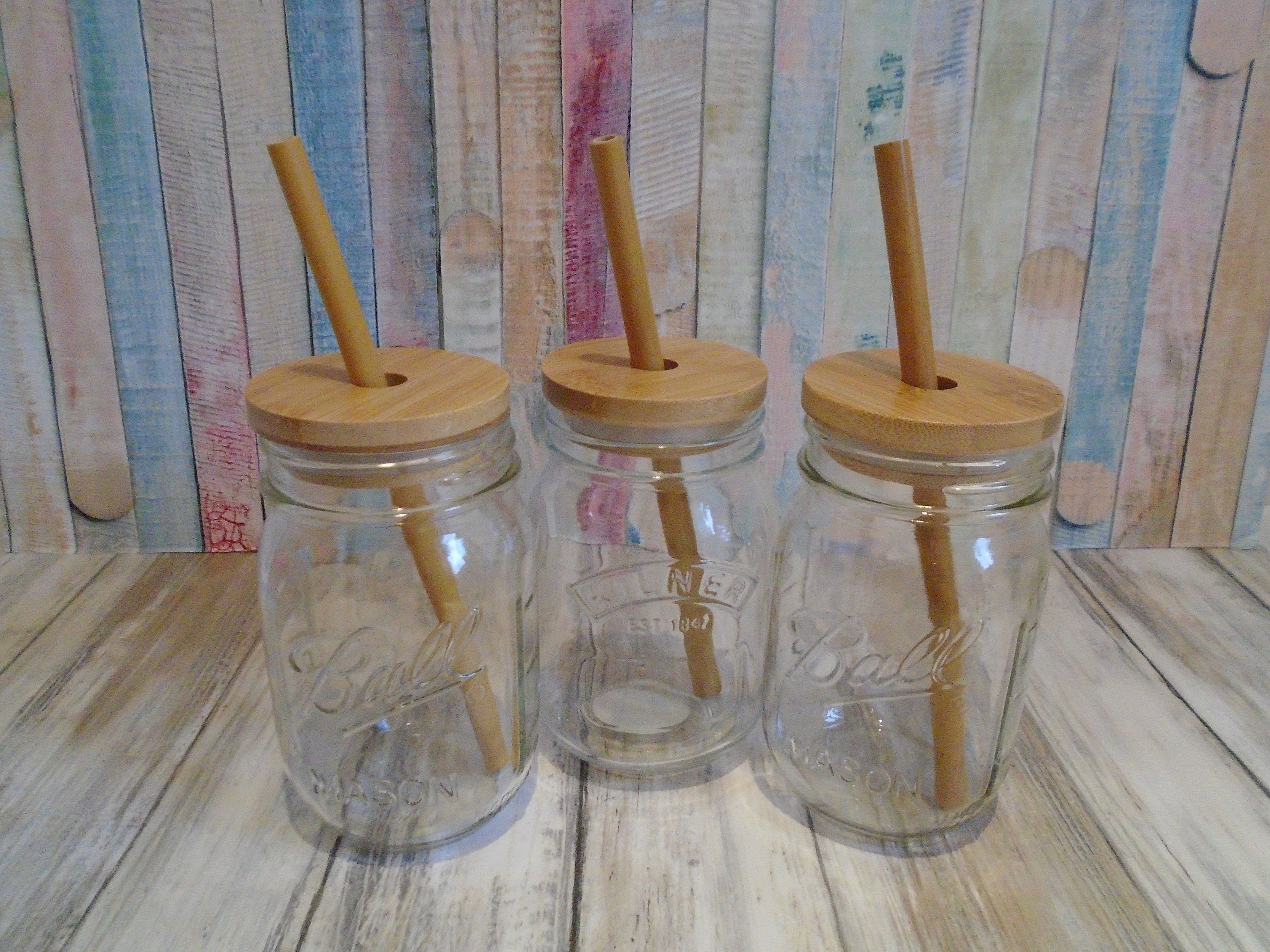 Bamboo Mason Jar Straw Lid