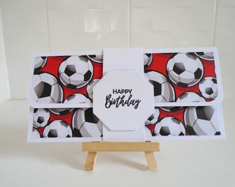 Football Geburtstagsgeld- / Geschenk-Umschlag - Auswahl von 4 Farben - Rot / Gelb / Pink / Lila - UK SELLER