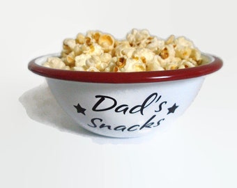 Personalized Enamel Snack Bowl: Movie Night Gift