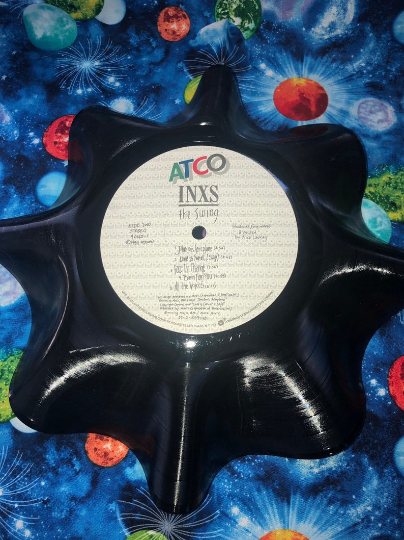 record bowl record gift INXS recycled vinyl