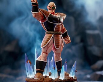 Estatua de guerrero pesado blindado (variante 02) de Saiyan calvo (versión élite bruta) / Archivos STL de impresión 3D