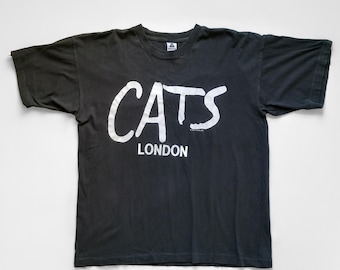 ヴィンテージ 80年代 CATS ロンドン ミュージカル Tシャツ XL シングルステッチ コットン コンサートTシャツ