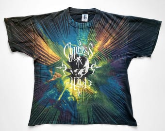 ヴィンテージ 1993 サイプレス・ヒル オールオーバープリント タイダイシャツ – XL ラップTシャツ