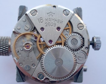 2609 Raketa - RUNS KeepTime Russian used watch movement 16 j. 4 WATCHMAKERS - Part