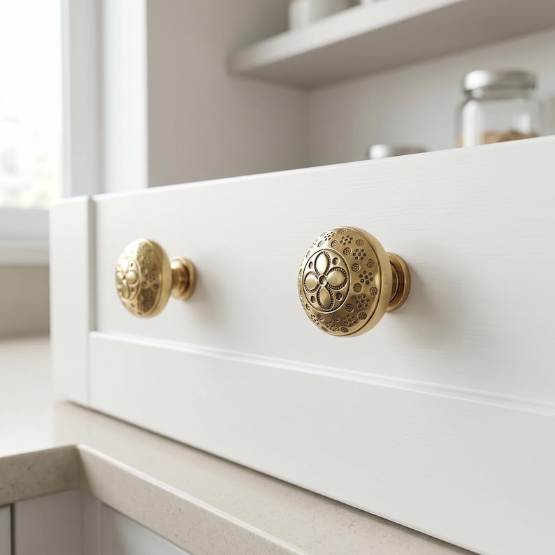 Cabinet knobs,Furniture knobs,Hardware knobs,drawer knobs,dresser knobs,brass knobs,kitchen knobs,decorative knobs,solid brass,unlacquered brass,engraved handmade,Moroccan crafts