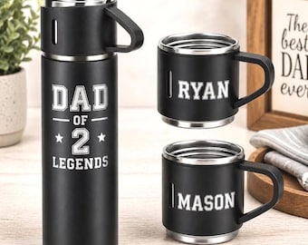Personalized Travel Insulated Thermos with 2 additional cups
