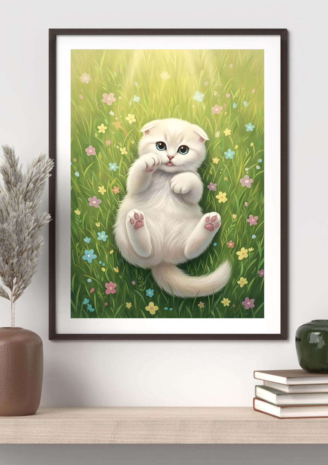Cute Cat Wall Art Printable, Cat Poster Digital Download, Cat Nursery ...