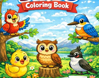 My First Birds Coloring Book | Toddler Preschool Activity PDF