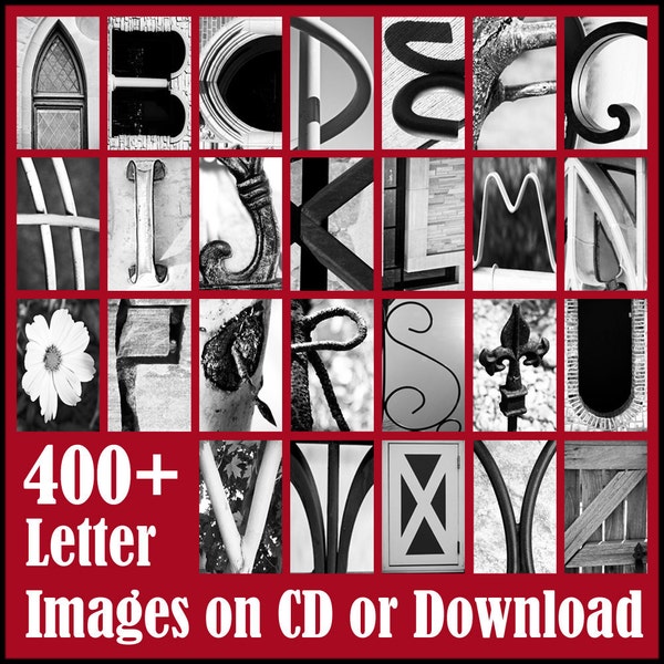 Alphabet photography CD - Over 400 letter photos in jpeg format  Great for Valentines Day Presents