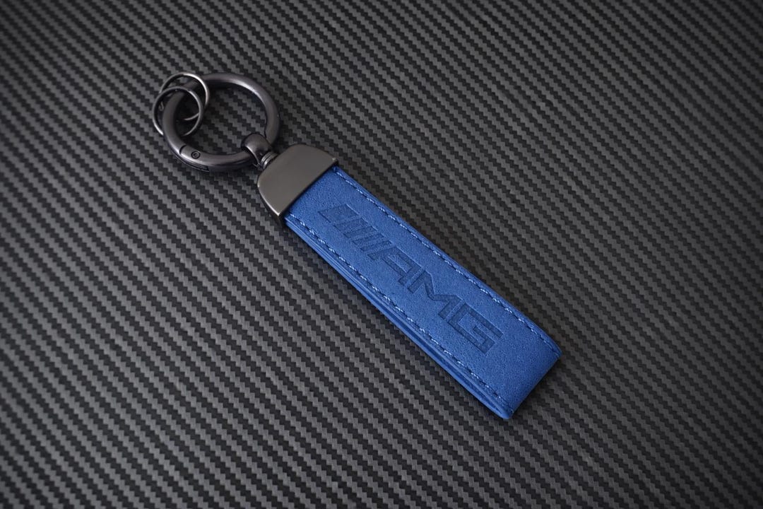 Mercedes-benz AMG Keychain | Blue Leather Car Key Ring Accessory - Etsy