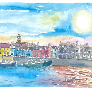 Stornoway Louis & Harris Hebrides Waterfront Scene - Limitierte Kunstdruck - Originalgemälde erhältlich