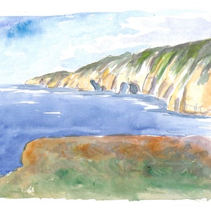Slieve League Rocks and Coastline in Donegal Ireland - Limited Edition Fine Art Print - Original Painting available