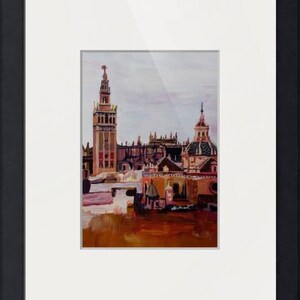Seville Skyline in Andalusia Spain with Giralda- Fine Art Print - Original Available