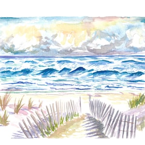 Hamptons Style in Coopers Beach and Dunes Southampton - Édition limitée Fine Art Print - Peinture originale disponible
