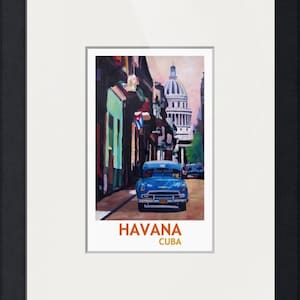 Cuban Oldtimer Street Scene in Havana Cuba with Buena Vista Feeling Retro Style II - Limited Edition Fine Art Print