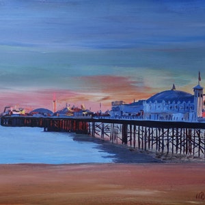 Good Old Brighton Pier East Sussex United Kingdom - Limited Edition Fine Art Print - Original Painting available