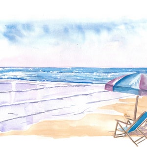 Coopers Beach Southampton NY Hamptons Style Scene  - Limited Edition Fine Art Print - Original Painting available