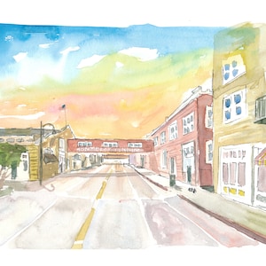 Sunset on Cannery Row Monterey California - Limited Edition Fine Art Print - Original Painting available