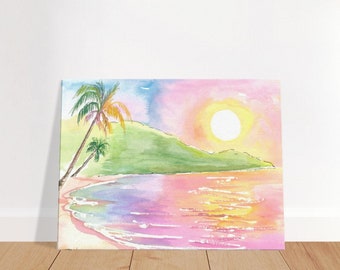 Perfect Caribbean Beach Sunset Scene in Tortola British Virgin Islands - Limited Edition Fine Art Print -