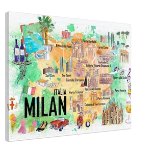 Milano Italien Illustrierte Lieblingskarte mit Straßen und Sehenswuerdigkeiten
