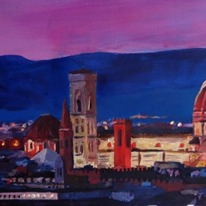 Florence Skyline Italy With Santa Maria Del Fiore - Limited Edition Fine Art Print