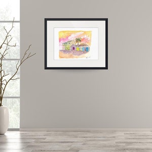 St Lucia Colorful Houses and Sunset Limited Edition Fine Art Print ...