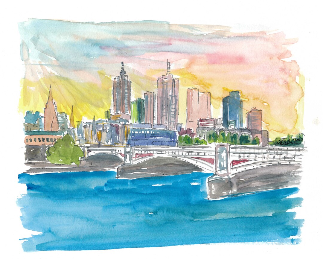 絵画 465 油絵/風景/オーストラリア/メルボルン/ヤラ川/F6号 il_1080xN.2408227863_eoy8.jpg