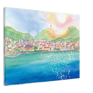 Waterfront Whispers The Heart of Como - Limited Edition Fine Art Print - Original Painting available
