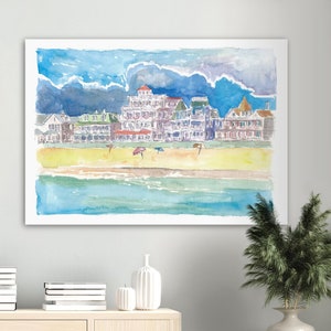 Cape May New Jersey Typical Beach Scene - Limited Edition Fine Art Print - Original Painting available
