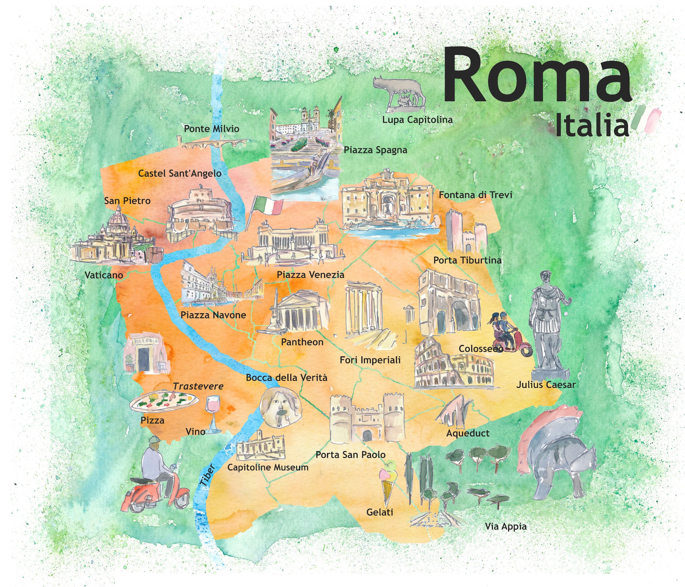 Rome Italy Travel Advertising Poster reproduction 
