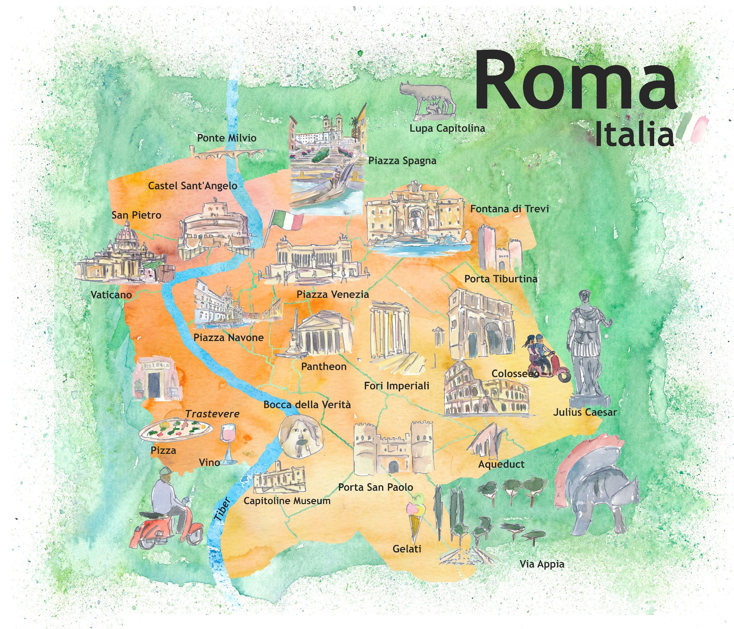 Rome Tourist Map 60 Photos Guidebookbali