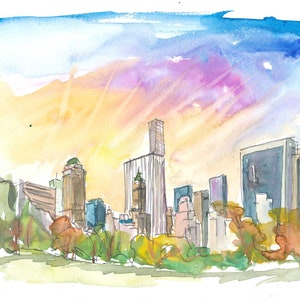 Tarde en Central Park New York City - Impresión de bellas artes de edición limitada - Pintura original disponible