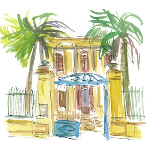 Pointe-à-Pitre Guadeloupe Street Scene in French Caribbean - Limited Edition Fine Art Print - Original Painting available