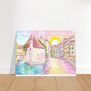 Annecy Haute-Savoie and wonderful Palais de l'Isle  - Limited Edition Fine Art Print - Original Painting available