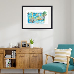 Key West Florida Illustrated Travel Map With Roads and Highlights - Etsy