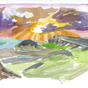 Scotland Highlands Impressions at Sunset - Limited Edition Fine Art Print - Original Painting available