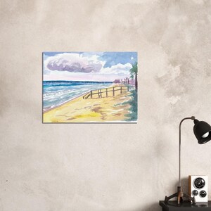 Arenas doradas y brisa marina en Flagler Beach, Florida. Impresión artística de edición limitada. Pintura original disponible.
