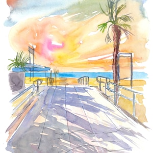 Summer Vibes at the Italian Adria Beach - Limited Edition Fine Art Print - Original Painting available