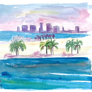 West Palm Beach Florida Skyline - Limited Edition Fine Art Print - Original Painting available