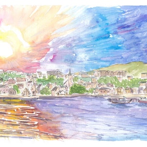 Stromness Orkney Islands Astonishing Sun over Mainland - Limited Edition Fine Art Print - Original Painting available
