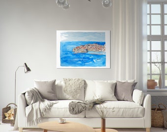 クロアチア、ドゥブロヴニク、アドリア海の真珠 - オリジナル絵画と