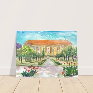 Schloss Dachau Beeindruckender Park und Garten - Limitierter Kunstdruck - Originalgemälde erhältlich