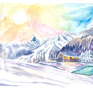 Lonely Winter Hideaway in cozy Mountain Lodge with Outdoor Pool - Limited Edition Fine Art Print