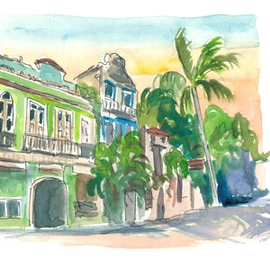 Rio De Janeiro Largo Do Boticario Street Scene- Limited Edition Fine Art Print - Original Painting available
