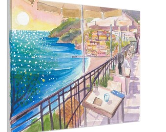 水彩画 原画 海辺のカフェ | インテリア - 4,200点を超えるビーチ
