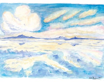 Bolivia Salar de Uyuni in Soft Pastel Light - Reflections of Paradise