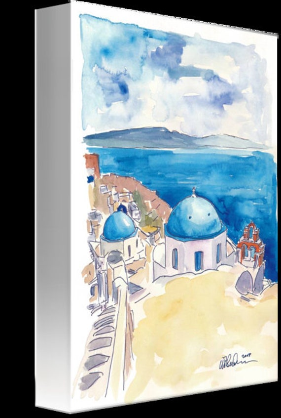 Oia, Santorini 1 (Watercolor) Postcard