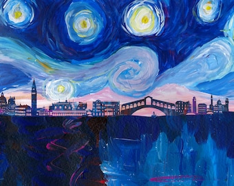 Starry Night in Venice - Van Gogh Inspirations in the Serenissima - Fine Art Print